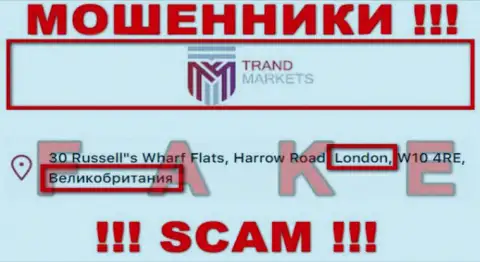 TrandMarkets - это явно интернет-мошенники, опубликовали ложную информацию о юрисдикции компании