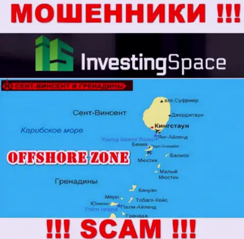 Инвестинг-Спейс Ком находятся на территории - St. Vincent and the Grenadines, избегайте взаимодействия с ними