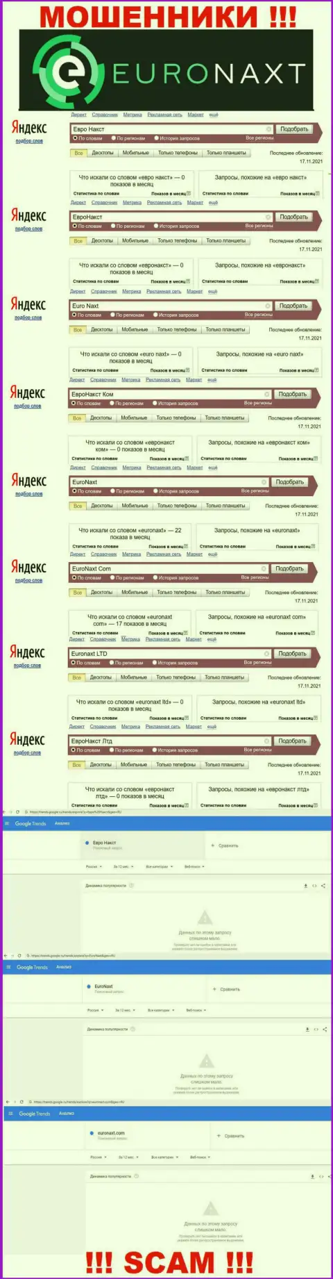 Онлайн запросы по internet мошенникам EuroNaxt Com