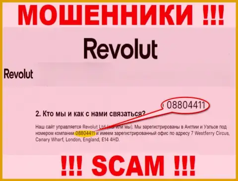 Осторожно, присутствие регистрационного номера у компании Revolut Ltd (08804411) может оказаться уловкой