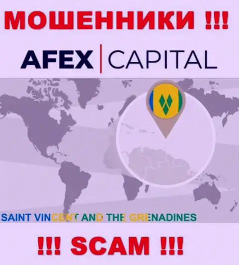 AfexCapital Com специально скрываются в офшорной зоне на территории Saint Vincent and the Grenadines, интернет-мошенники