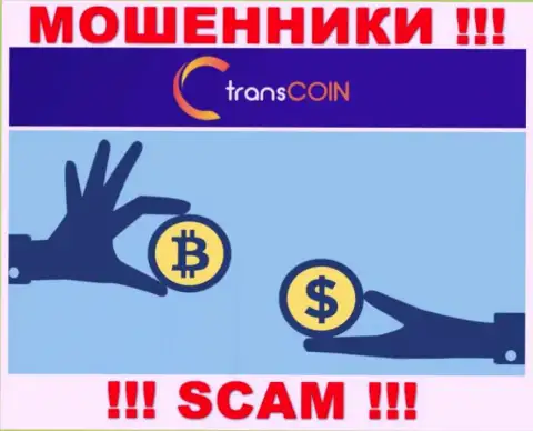 Работая с TransCoin, можете потерять денежные активы, т.к. их Криптовалютный обменник - это надувательство
