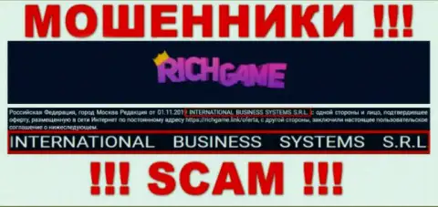 Контора, которая управляет лохотроном RichGame - это NTERNATIONAL BUSINESS SYSTEMS S.R.L.