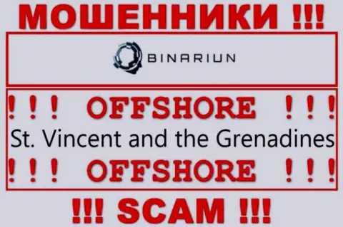 St. Vincent and the Grenadines - здесь юридически зарегистрирована мошенническая организация Binariun