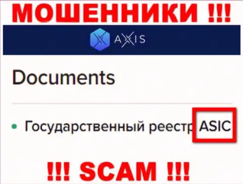 Компания Axis Fund, как и орган, контролирующий их деятельность (ASIC) - это мошенники