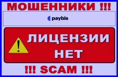 Данных о лицензионном документе PayBis у них на официальном сайте не размещено - это ОБМАН !!!