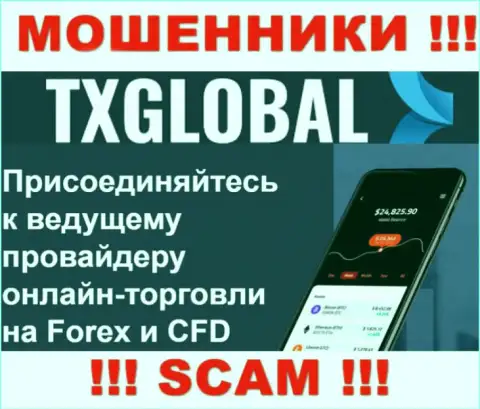 Во всемирной интернет паутине работают мошенники TXGlobal, сфера деятельности которых - FOREX