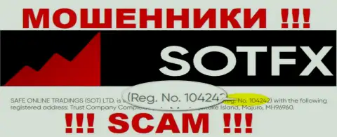 Как указано на официальном портале мошенников SotFX: 10424 - это их номер регистрации