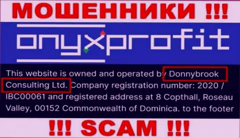 Юридическое лицо компании Оникс Профит - это Donnybrook Consulting Ltd, инфа взята с официального сайта