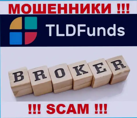 Основная деятельность TLD Funds - это Брокер, будьте очень внимательны, промышляют неправомерно