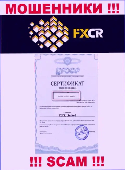 На веб-портале мошенников FXCrypto Org хотя и размещена их лицензия, но они в любом случае МОШЕННИКИ