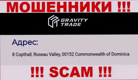 IBC 00018 8 Copthall, Roseau Valley, 00152 Commonwealth of Dominica - это оффшорный адрес Гравити Трейд, представленный на web-сайте указанных мошенников