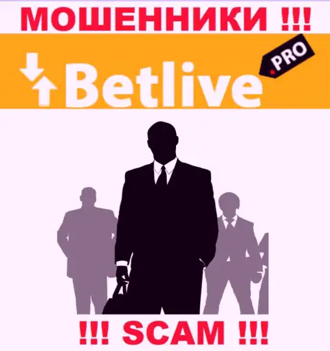 В компании BetLive скрывают лица своих руководящих лиц - на официальном web-портале информации не найти
