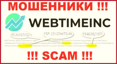 Эта лицензия на осуществление деятельности предоставлена на официальном интернет-сервисе обманщиков WebTimeInc
