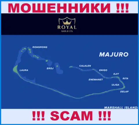 Избегайте совместного сотрудничества с internet-мошенниками RoyalGoldFX, Majuro, Marshall Islands - их юридическое место регистрации