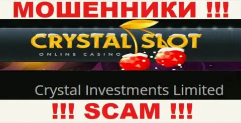Компания, которая управляет мошенниками КристалСлот - Crystal Investments Limited