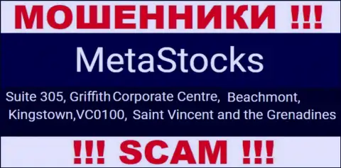 На официальном сайте MetaStocks опубликован юридический адрес данной конторы - Suite 305, Griffith Corporate Centre, Beachmont, Kingstown, VC0100, Saint Vincent and the Grenadines (офшор)