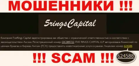 FiveRings Capital показали номер лицензии на веб-ресурсе, однако это не обозначает, что они не ВОРЫ !!!
