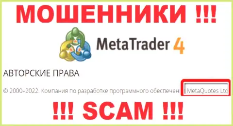 MetaQuotes Ltd - это владельцы неправомерно действующей компании Meta Trader 4