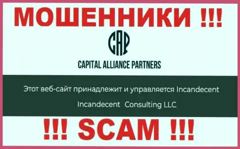Юридическим лицом, владеющим интернет мошенниками Capital Alliance Partners, является Consulting LLC