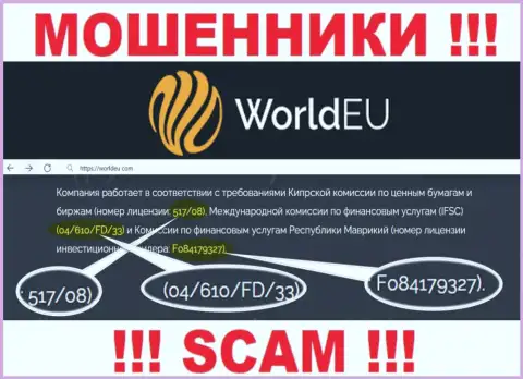 World EU бессовестно сливают финансовые средства и лицензия на их web-портале им не помеха - это КИДАЛЫ !