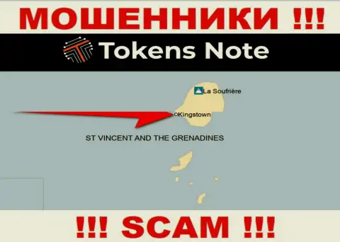 Офшорное место регистрации Tokens Note - на территории Kingstown, St Vincent and the Grenadines