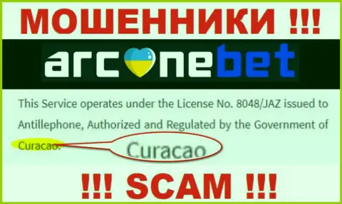 Аркане Бет Про это мошенники, их адрес регистрации на территории Curaçao