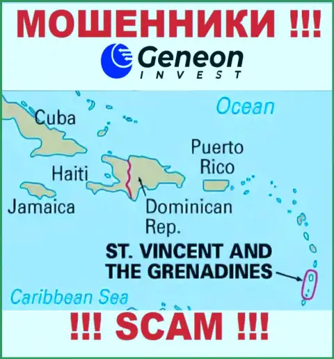 Geneon Invest зарегистрированы на территории - Сент-Винсент и Гренадины, остерегайтесь взаимодействия с ними