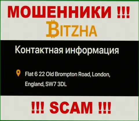 Доверять сведениям, что Bitzha24 предоставили у себя на онлайн-сервисе, на счет адреса регистрации, не нужно