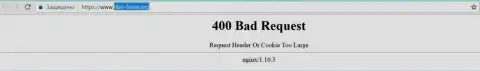 Официальный интернет-портал форекс дилера Фибо Груп несколько дней недоступен и показывает - 400 Bad Request (ошибка)