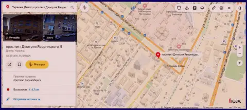 Представленный одним из сотрудников 770 Capital адрес нахождения преступной форекс брокерской компании на Yandex Maps