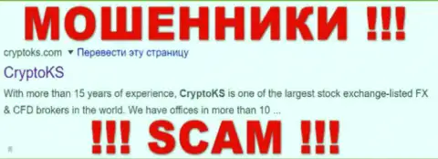 CryptoKS - это МОШЕННИКИ !!! SCAM !!!
